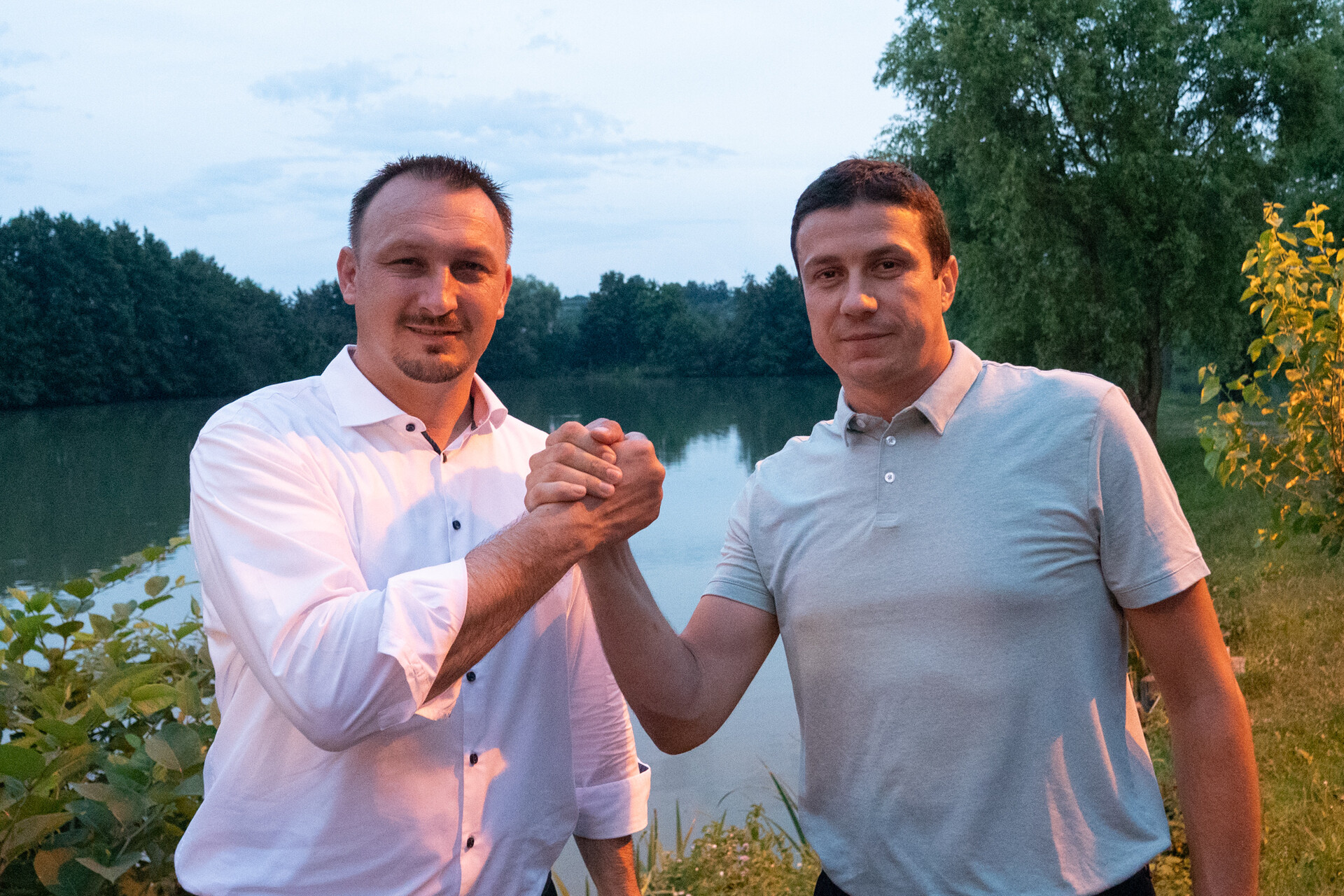 Siniša Jenkač i Goran Kaniški prilikom predizborne kampanje 2021. godine